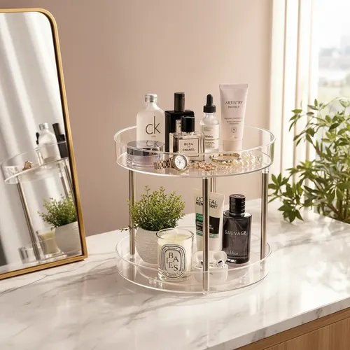 Organizador Giratorio Acrilico Cosmeticos Cocina Baño Maquil