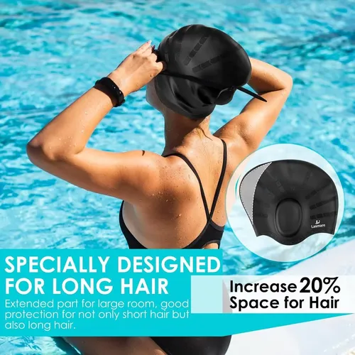 Gorro De Baño De Pelo Largo Para Mujer Y Hombre Con Protecci