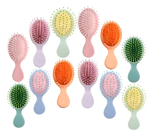 Ys Paquete De 12 Mini Cepillos For El Cabello A Granel /