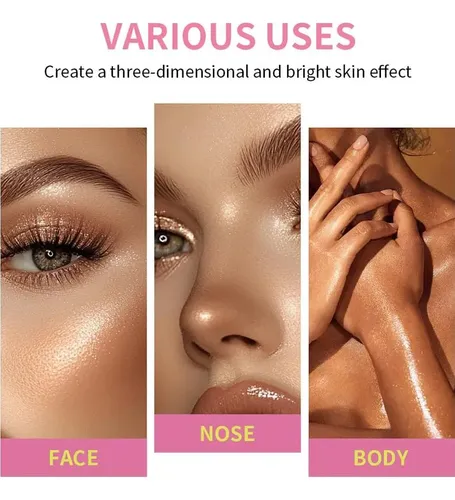 Paleta De Iluminadores En Crema 8 Colores Para Mujeres