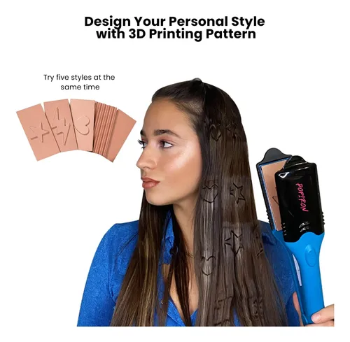 Plancha Para Cabello Parlor Popiron 5 Placas Con Estampado 3