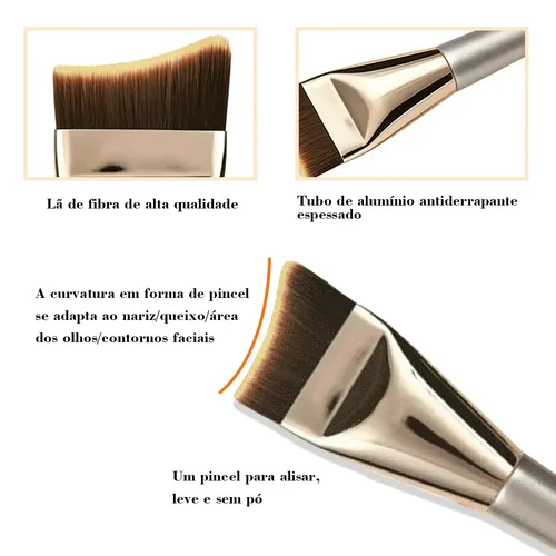 Brocha de maquillaje suave y curvada para la base de la piel, brocha de maquillaje ligera y portátil