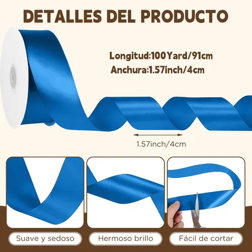 2 Rollos De Cinta Satinada Con Decoración De Colores, 4 Cm,