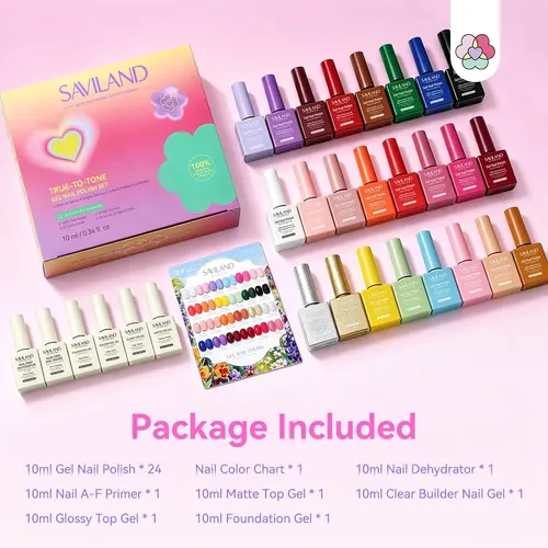 Set 30 Esmaltes Gel Profesional 24 Colores Base Y Top Coat