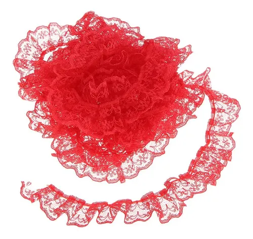 1 Cinta De Encaje Creativa Tela Para Fabricación Rojo