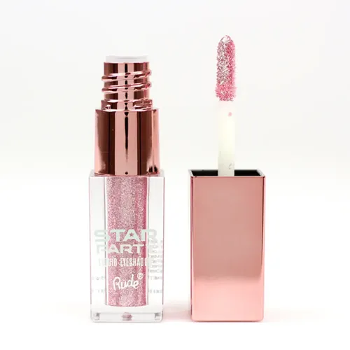 Sombra Liquida Star Party Liquid Eyeshadow Tono Rosa Gold Star Child Acabado Con Glitter Rude Cosmetics