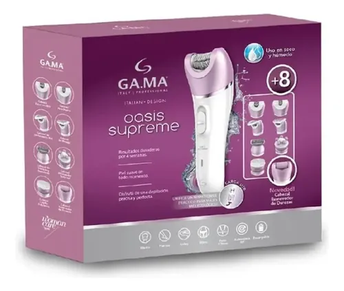 Depiladora Eléctrica Ga.ma Oasis Supreme Usb 8 Accesorios Color Blanco/Violeta