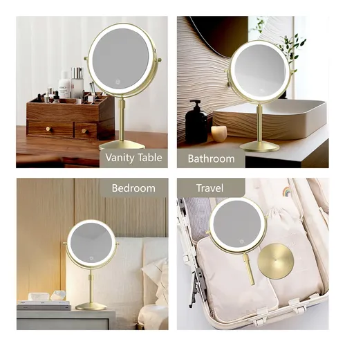 Espejo De Maquillaje Miroamz De 8 Luces Con Aumento De 1x/10
