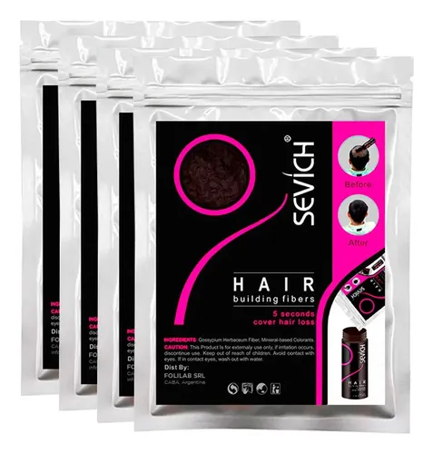 Recarga 100g Fibras Capilares Sevich – Pelo En Polvo Light Brown Castaño Claro