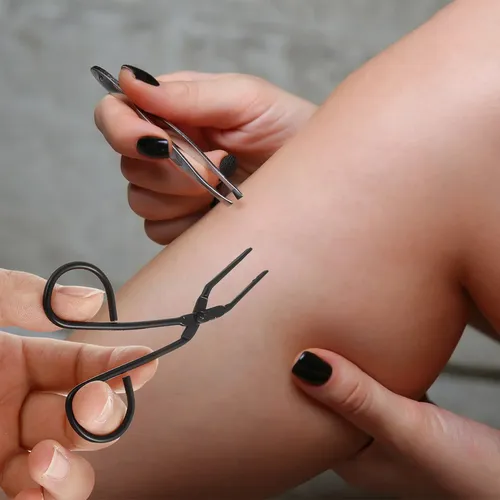 Pinzas Para Cejas De Acero Negro Para Mujer 1 Pieza