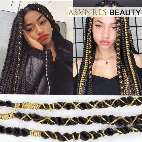 Cordón Decorativo Para Trenzas Doradas De 5 M (2 Piezas)