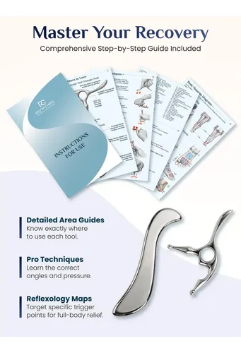 Kit De Gua Sha Acero Inoxidable Raspador Muscular 2 Unidades