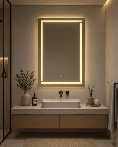 Espejo Digital Led Rectangular 60×80 Esmerilado Premium