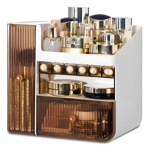Organizador de Maquillaje Acrílico con 2 Cajones y 5 Compartimentos Jazak