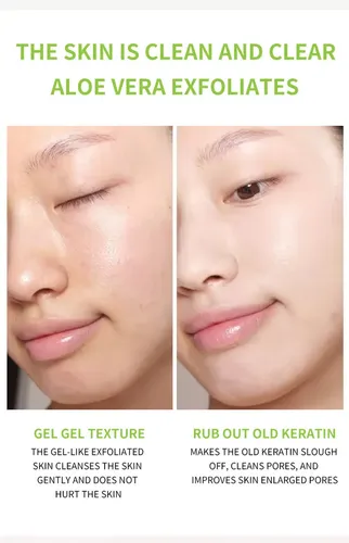 / Gel Esfoliante Suave De Aloe Vera Para Limpeza Profunda /,