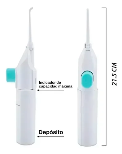 Limpiador Jet Power Floss Dental Portátil + 30 Flossers Blanco