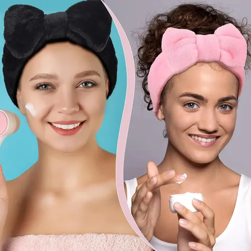 24 Bandas Faciales De Spa Elásticas Microfibra 4 Colores