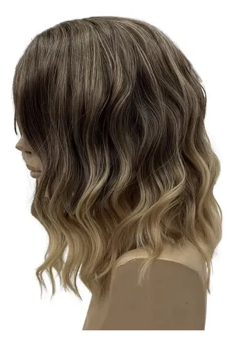 Peluca De Pelo Simil Natural Con Ondas Uso Diario Opaca