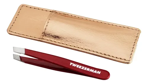 Pinza Cejas Mini Vintage Rosa Con Estuche Compacta