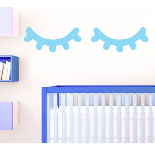 Calcomanía En Forma De «f Stickers», Diseño De Un Par De Pestañas, Decoración Del Hogar, Pared, Dormitorio