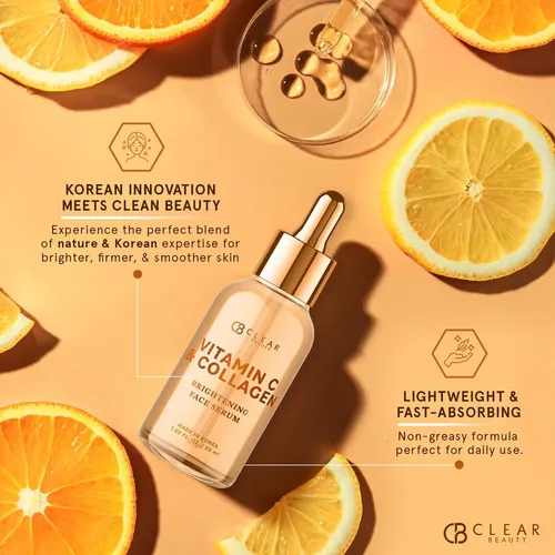 Sérum De Vitamina C Para Rostro Con Colágeno De 1.69 Onzas L Todo Tipo De Piel Día/noche