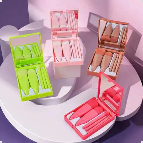 M/h Set De Brochas De Maquillaje Con Estuche 5 Piezas