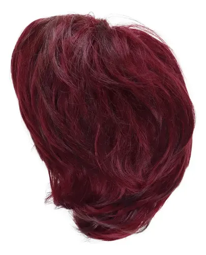 Pelucas Cortas Mujer De Pelo Rojo Sintético Con Flequillo
