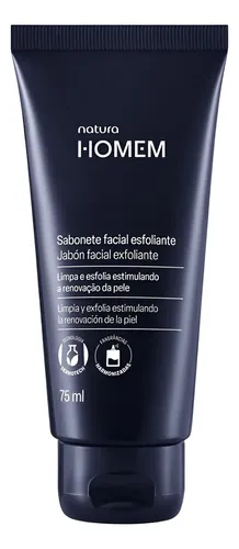 Exfoliante Facial Homem Masculino 75ml Natura Vegano