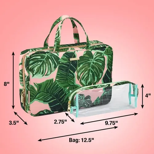Bolso De Viaje Conair Para Cosméticos Y Maquillaje Pink Palm