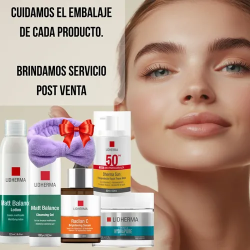 Rutina Facial Skincare Piel Mixta Grasa Lidherma Hialuronico