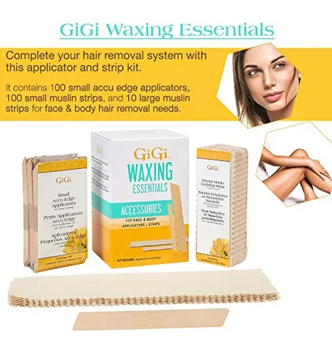 Gigi Wax Essentials, Aplicadores Y Tiras De Muselina Para Ro
