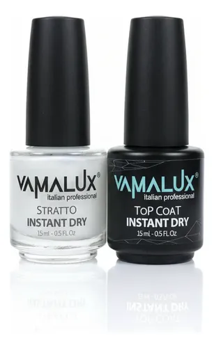 Kit Esmalte Uñas Vamalux Stratto Top Coat Instant Dry 15ml