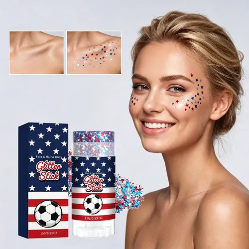 Barra De Maquillaje Brillante Con Purpurina Para Ojos Y Rost