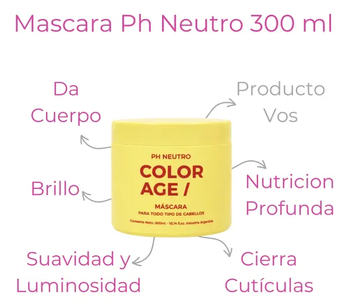 Shampoo Mascara Neutro Hidrante Protector Termico Color Age