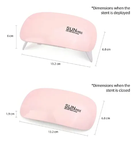 Secador De Uñas Lampara Uv Led Sun Mini 6w Color Rosado