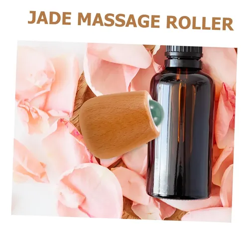 Rodillo Facial Jade Verde Masajeador Para Contorno Y Piel