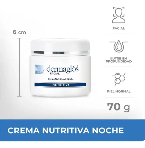 Crema Nutritiva de Noche Dermaglós para piel normal de 50g