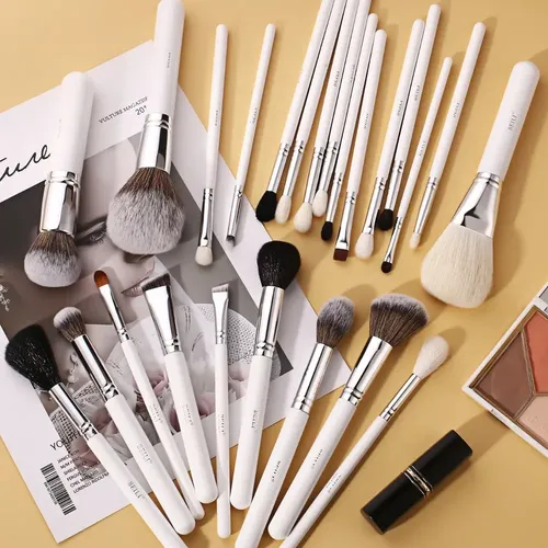 Juego Brochas Maquillaje Beili 24pz Bco Plata