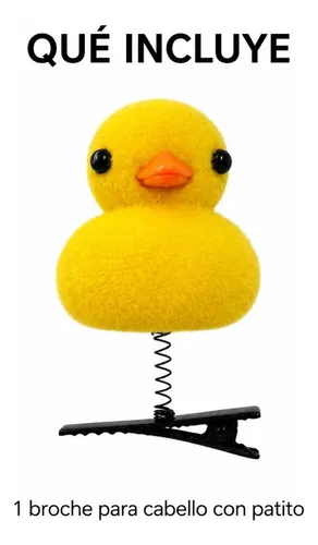 Broche Pelo Patito Amarillo Con Resorte Pack X 100 Unidades