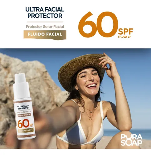 Pura Soap Protector Solar Facial Fps60 Bronze 30ml
