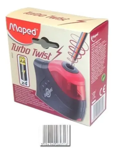 Sacapuntas Eléctrico Maped Turbo Twist Negro Con Depósito
