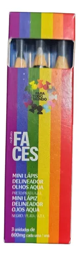 Natura Faces Kit X3 Mini Lápiz Delineador Negro Plata Azul