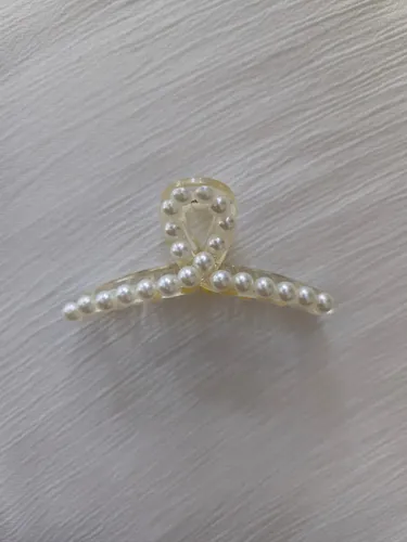 Gancho Pinza Broche Clip Pelo Grande Transparente Perlas Infinito