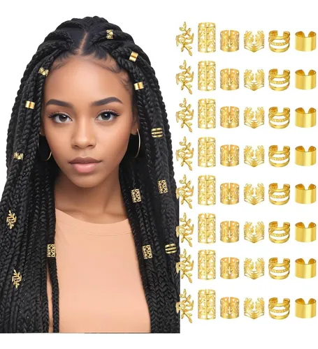 48 Piezas De Abalorios For Trenzas De Cabello,