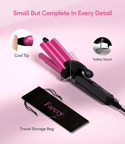 Farery Plancha Para El Cabello En Pulgadas, Mini Rizadora…