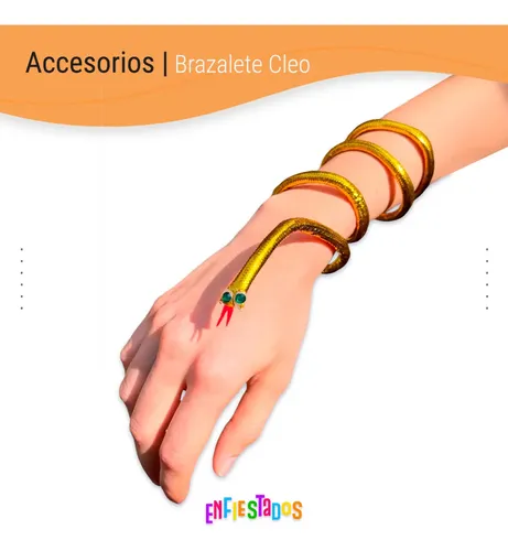 Peluca Cleopatra Con Vincha Brazalete Pulsera Fiesta Disfraz