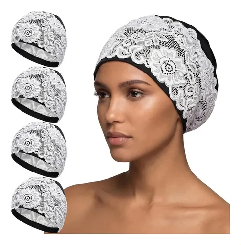 Gorro De Baño De Encaje Negro Para Mujer