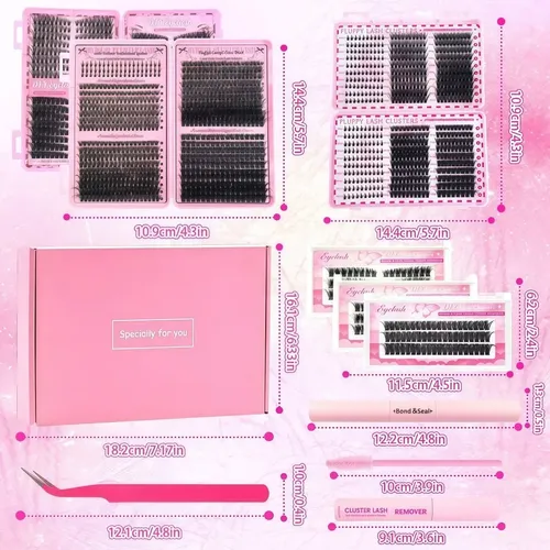 1985pcs Extensiones De Pestañas Postizas Individual 9-16mm [giftbox]