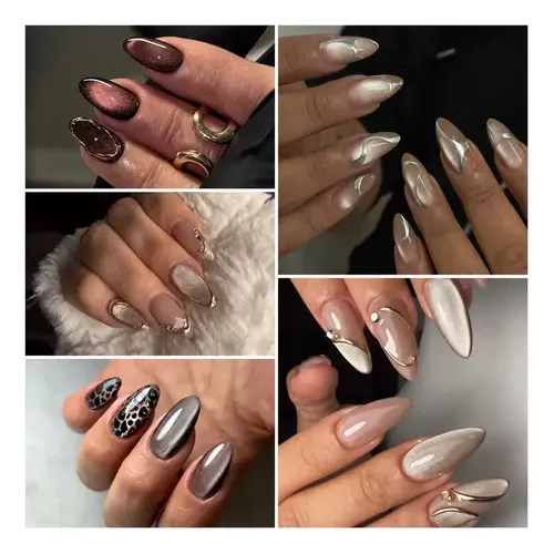 Kit X5 Esmaltes Cat Eye City Girl Con Imán Magnético Uv Led