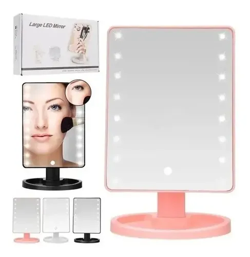 Espejo Para Maquillaje Luces Led Touch Screen Giratorio